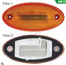 PLAFÓN OVALADO 5" ÁMBAR 5 LED CON REMACHE PARA INTERNATIONAL 12V