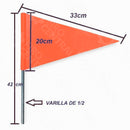BANDERA PRECAUCION TRIANGULO NARANJA (BANDERION) REFORZADA  - Banderin - - Firo Central
